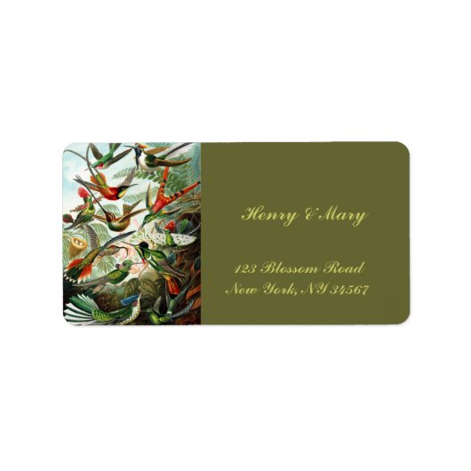 Hummingvogels door Ernst Haeckel Etiket (Voorkant)