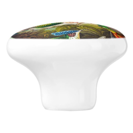  Hummingvogels door Ernst Haeckel Keramische Knop (Zijkant)