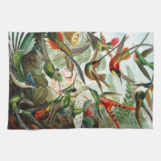 Hummingvogels door Ernst Haeckel Theedoek (Horizontaal)