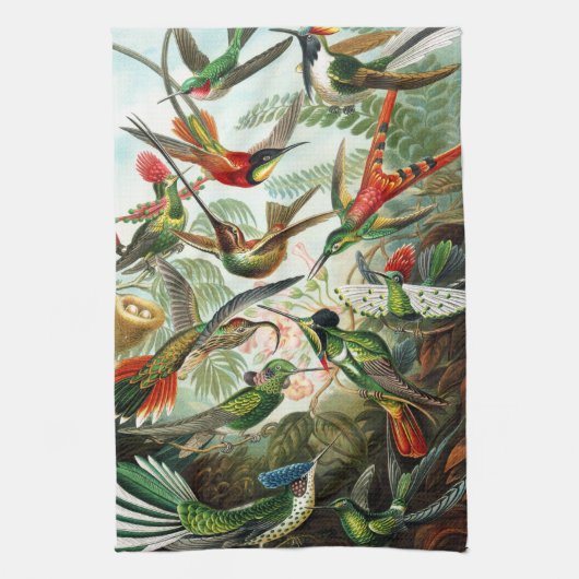 Hummingvogels door Ernst Haeckel Theedoek (Verticaal)