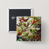 Hummingvogels door Ernst Haeckel Vierkante Button 5,1 Cm (Voorkant /achterkant)