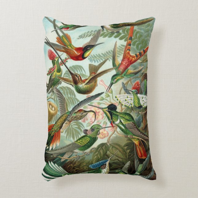 Hummingvogels door Ernst Haeckel,  vogelbomen Accent Kussen (Voorkant(Verticaal))