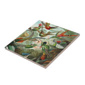 Hummingvogels door Ernst Haeckel,  vogelbomen Tegeltje (Zijkant)