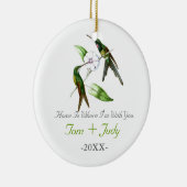 Hummingvogels Eerste Kerstmis Together Newly Weds Keramisch Ornament (Rechts)