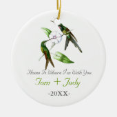 Hummingvogels Eerste Kerstmis Together Newly Weds Keramisch Ornament (Voorkant)