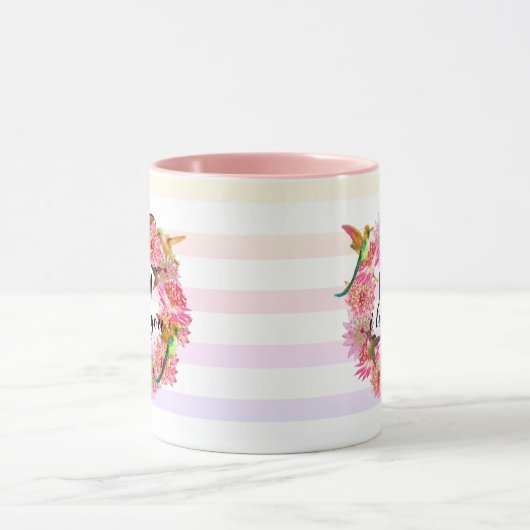 Hummingvogels en Astrantia Flowers Wreate Mok (Midden)