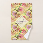 Hummingvogels en Astrantia Monogram Waterverf Bad Handdoek (Handdoek)