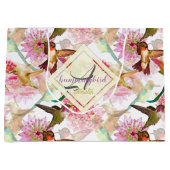 Hummingvogels en Astrantia Monogram Waterverf Large Cadeautasje (Voorkant)