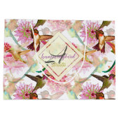 Hummingvogels en Astrantia Monogram Waterverf Large Cadeautasje (Achterkant)