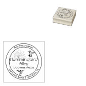 Hummingvogels en Astrantia Monogram Waterverf Rubberstempel (Gestempeld)