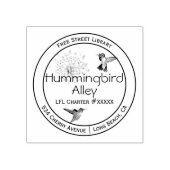 Hummingvogels en Astrantia Monogram Waterverf Rubberstempel (Afrduk)