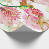 Hummingvogels en Astrantia Waterverf Cadeaupapier (Hoek)