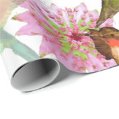 Hummingvogels en Astrantia Waterverf Cadeaupapier (Rol Hoek)