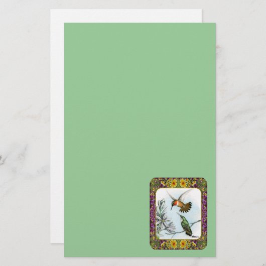 Hummingvogels en bloemen #2 briefpapier (Voorkant / Achterkant)