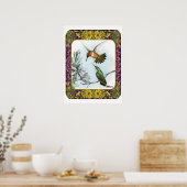 Hummingvogels en bloemen #2 poster (Keuken)