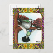 Hummingvogels en bloemen #3 briefkaart (Voorkant / Achterkant)