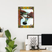 Hummingvogels en bloemen #3 poster (Thuiskantoor)