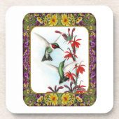 Hummingvogels en bloemen #5 bier onderzetter (Voorkant)