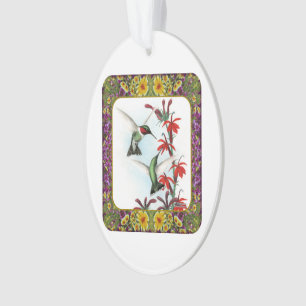 Hummingvogels en bloemen #5 ornament