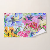 Hummingvogels en bloemen bad handdoek (Handdoek)