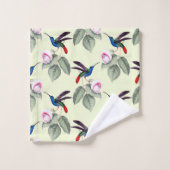 Hummingvogels en bloemen bad handdoek (Wasdoekje)