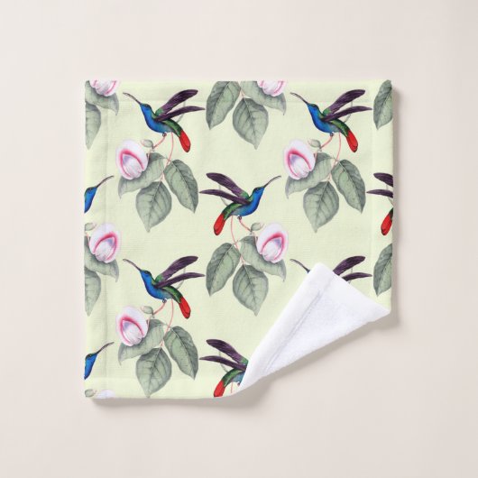 Hummingvogels en bloemen bad handdoek (Wasdoekje)