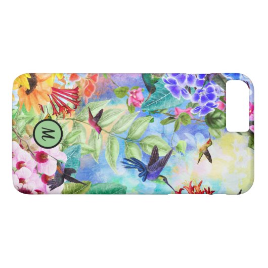 Hummingvogels en bloemen Case-Mate iPhone case (Achterkant (Horizontaal))
