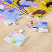 Hummingvogels en bloemen legpuzzel (Zijkant)