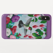 Hummingvogels en bloemen Paars Case-Mate iPhone Case (Achterkant (horizontaal))