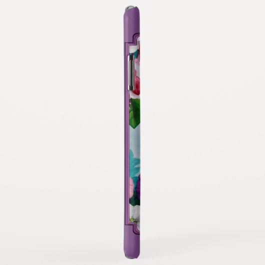 Hummingvogels en bloemen Paars Case-Mate iPhone Case (Achterkant/rechts)