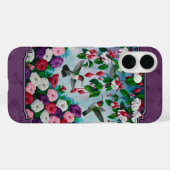 Hummingvogels en bloemen Paars Case-Mate iPhone Case (Achterkant (horizontaal))