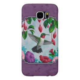 Hummingvogels en bloemen Paars iPhone 12 Hoesje
