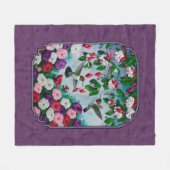 Hummingvogels en bloemen Paars Fleece Deken (Voorkant (Horizontaal))