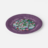 Hummingvogels en bloemen Paars Papieren Bordje (Gekanteld)