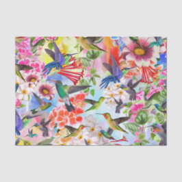 Hummingvogels en bloemen tissuepapier