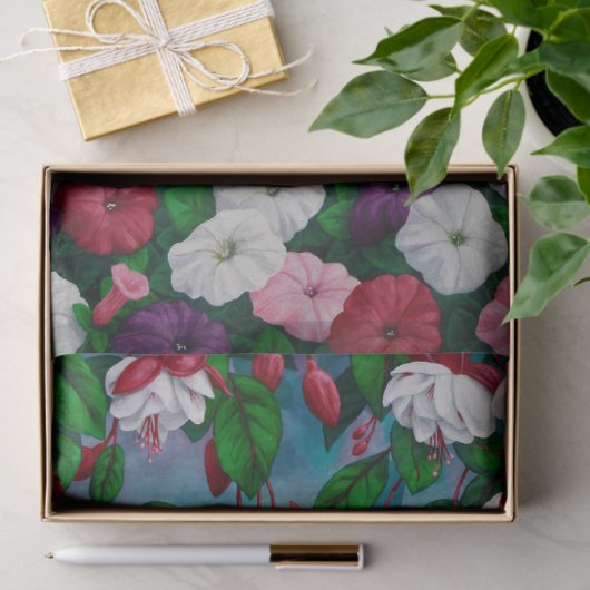 Hummingvogels en bloemen tissuepapier (Geschenk)