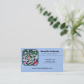 Hummingvogels en bloemen visitekaartje (Staand voorkant)