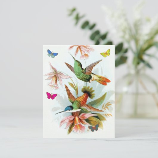 Hummingvogels en Butterflies  Bedankkaart (Staand voorkant)
