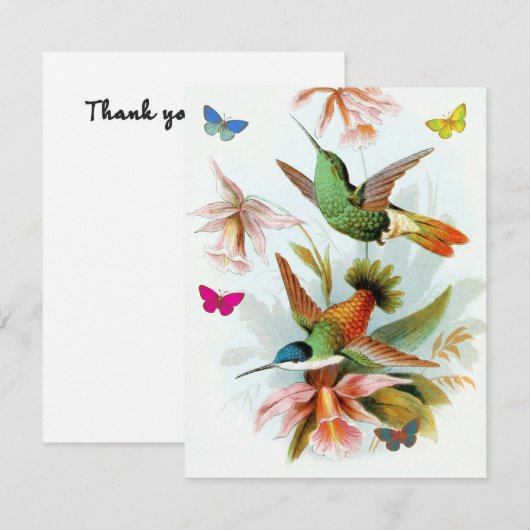 Hummingvogels en Butterflies Bedankkaart (Voorkant / Achterkant)
