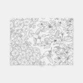 Hummingvogels en Flowers Adult Coloring Page Fleece Deken (Voorkant (Horizontaal))