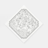 Hummingvogels en Flowers Adult Coloring Page Servetten (Hoek)