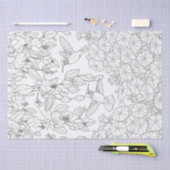 Hummingvogels en Flowers Adult Coloring Page Tissuepapier (Craft)