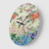 Hummingvogels en Flowers Art Wall Clock - Geweldig Grote Klok (Hoek)