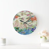Hummingvogels en Flowers Art Wall Clock - Geweldig Grote Klok (Huis)