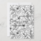 Hummingvogels en hibiscus bloemen b&w (Voorkant)