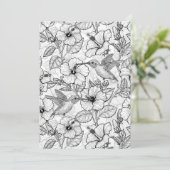 Hummingvogels en hibiscus bloemen b&w (Staand voorkant)