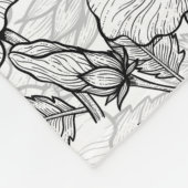 Hummingvogels en hibiscus bloemen b&w fleece deken (Hoek)
