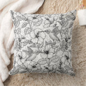 Hummingvogels en hibiscus bloemen b&w kussen (Deken)