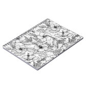 Hummingvogels en hibiscus bloemen b&w notitieboek (Linkerzijde)