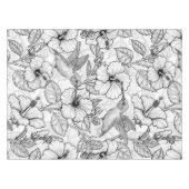 Hummingvogels en hibiscus bloemen b&w tafelkleed (Voorkant (Horizontaal))